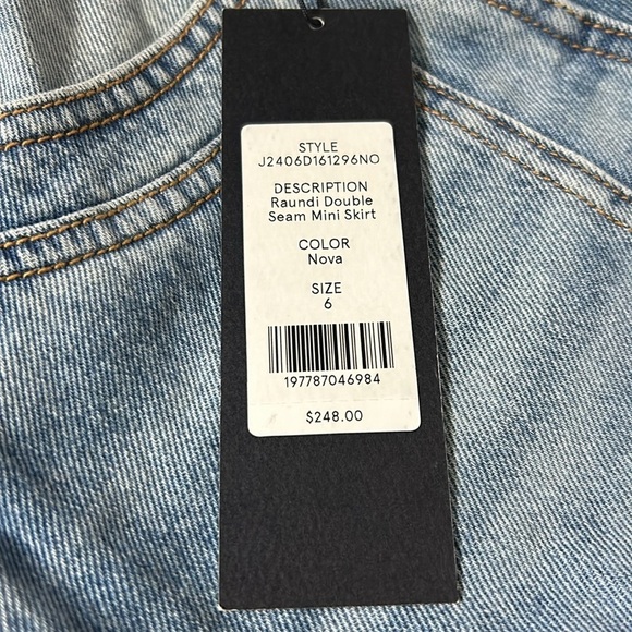 VERONICA BEARD  Raundi Double Seam Mini Jean Skirt Nova Blue Sz 6 NEW - Picture 6 of 9